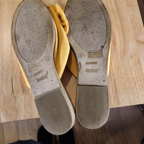 Bamboo Yellow Fabric Bow Slides Size 10 Rubber Sole Padded Comfort - Picture 8 of 9